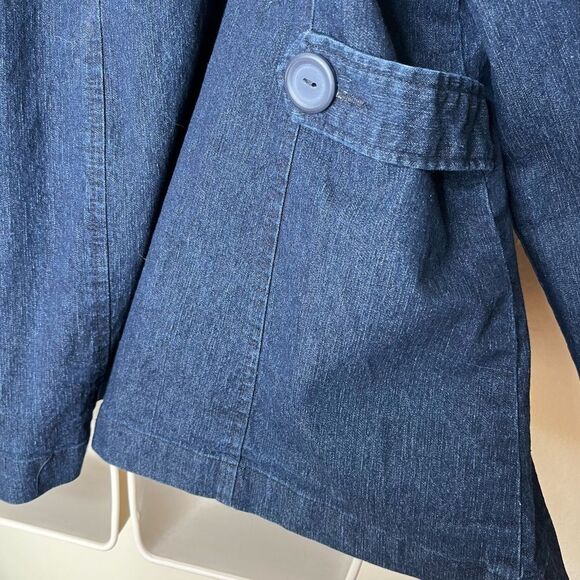 Denim and Co Denim Jean Jacket Blazer Style Dark Wash Three Button Women 2X - Picture 6 of 12
